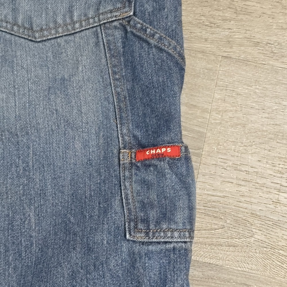 Vintage Y2K Chaps Denim Baggy Carpenter‎ Shorts Mens Size 34 Med/Dark Wash - Picture 13 of 16
